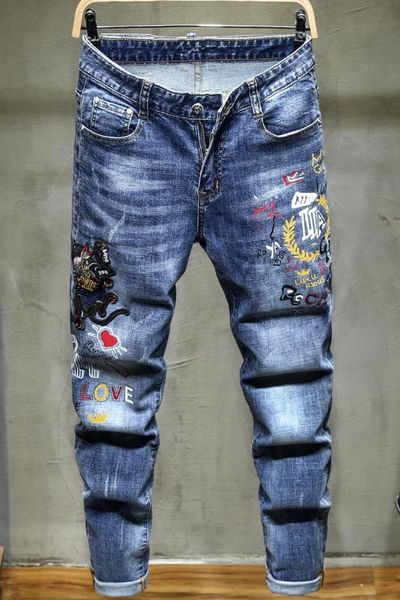 ah02196 fashion men's jeans 2020 runway european design party style men's clothing, Blue
ah02196 fashion men's jeans 2020 runway european design party style men's clothing, Blue