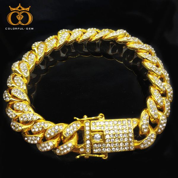 colorful.gem12mm bling rhinestone fashion men bracelets & bangles gold color iced miami cuban chain hip hop jewelry, Golden;silver
colorful.gem12mm bling rhinestone fashion men bracelets & bangles gold color iced miami cuban chain hip hop jewelry, Golden;silver
