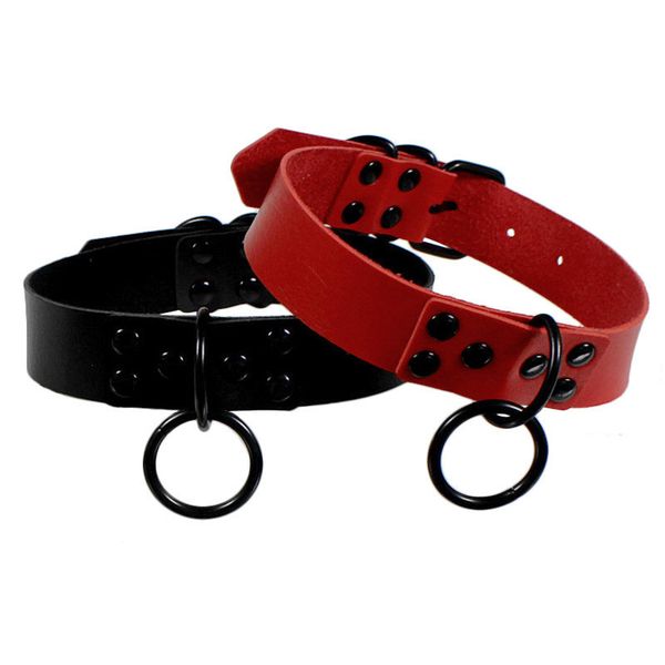 big o-round punk rock gothic chokers women men leather black collar choker necklace statement jewelry accessories, Golden;silver
big o-round punk rock gothic chokers women men leather black collar choker necklace statement jewelry accessories, Golden;silver