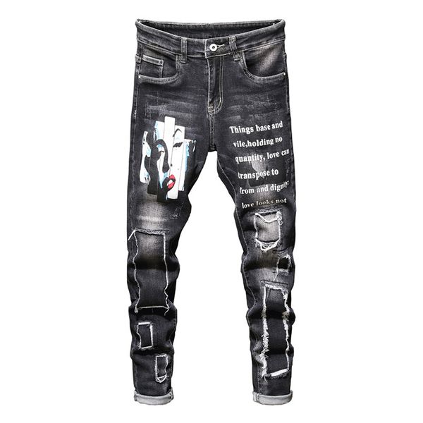 sokotoo men's monroe printed stretch jeans fashion letters painted holes ripped patchwork straight denim pants, Blue
sokotoo men's monroe printed stretch jeans fashion letters painted holes ripped patchwork straight denim pants, Blue