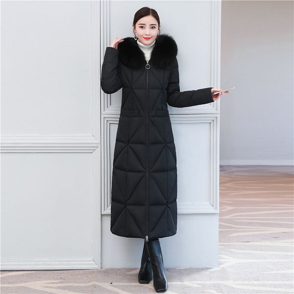 women's down jacket + large fur thick winter coat female 2020 korean long duck down jacket woman hooded hiver 36, Black
women's down jacket + large fur thick winter coat female 2020 korean long duck down jacket woman hooded hiver 36, Black