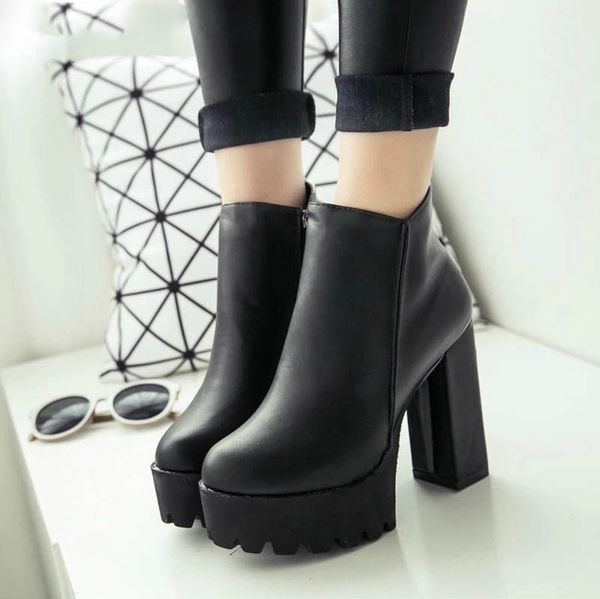 2019 new womens side zipper ankle boots comfortable platform buckle women ankle boots platform thick high heel 12 cm ladies boot, Black
2019 new womens side zipper ankle boots comfortable platform buckle women ankle boots platform thick high heel 12 cm ladies boot, Black