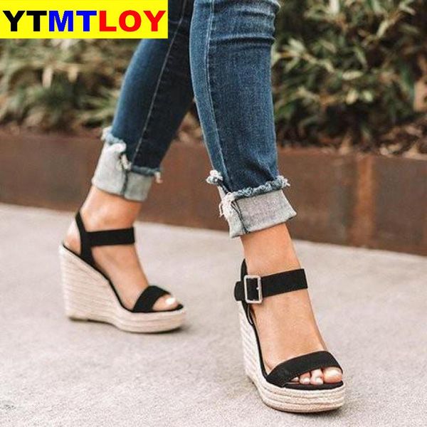 women shoes platform sandals women peep toe high wedges heel ankle buckles sandalia espadrilles female sandals shoes 2020 new, Black
women shoes platform sandals women peep toe high wedges heel ankle buckles sandalia espadrilles female sandals shoes 2020 new, Black