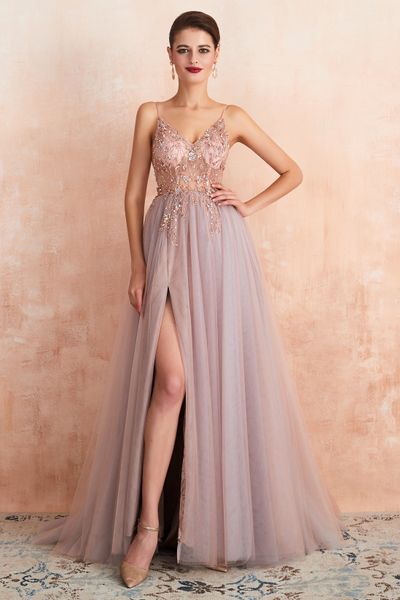 luxury beads spaghetti straps evening gowns women side split a-line party dress for special occations, Black;red
luxury beads spaghetti straps evening gowns women side split a-line party dress for special occations, Black;red