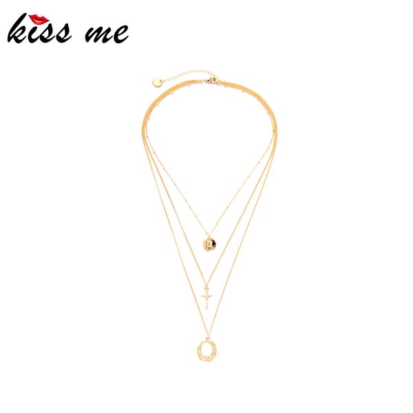 kissme 2020 new three-layered necklace for women gold color religious nameplate cross pendant necklace fashion jewelry accessory, Silver
kissme 2020 new three-layered necklace for women gold color religious nameplate cross pendant necklace fashion jewelry accessory, Silver