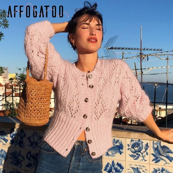 affogatoo casual hollow out knitted pink cardigan women vintage autumn winter blue sweater femme high waist slim ladies cardigan, White
affogatoo casual hollow out knitted pink cardigan women vintage autumn winter blue sweater femme high waist slim ladies cardigan, White