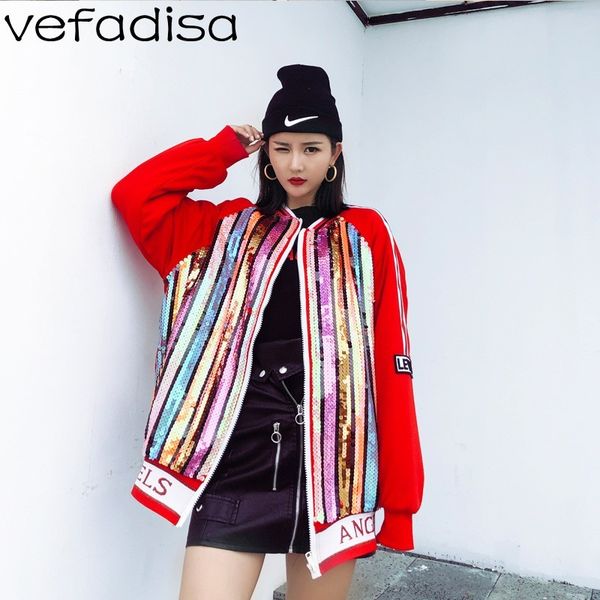 vefadisa women sequin stripe jacket coat cartoon pattern cotton coat winter letter baseball jacket parkas loose zld267, Black
vefadisa women sequin stripe jacket coat cartoon pattern cotton coat winter letter baseball jacket parkas loose zld267, Black