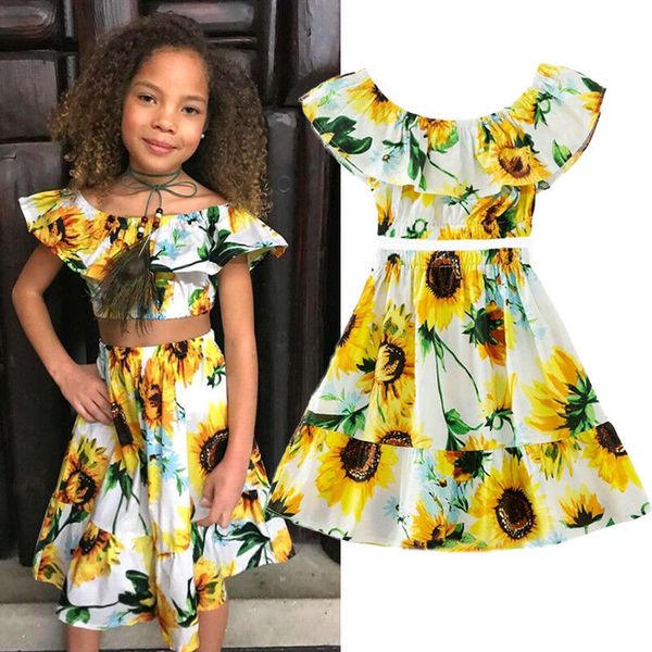 2019 new summer boho girls flowers clothes sets off shoulder crop t-shirt skirt sunflowers outfit clothes, White
2019 new summer boho girls flowers clothes sets off shoulder crop t-shirt skirt sunflowers outfit clothes, White