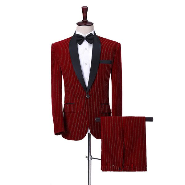 red wedding groom tuxedo mens suit shawl collar one button suits with pants mens slim fit 2pcs suit male costume homme mariage, White;black
red wedding groom tuxedo mens suit shawl collar one button suits with pants mens slim fit 2pcs suit male costume homme mariage, White;black