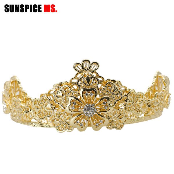 sunspice-ms gold color flower kids tiaras for women bridal wedding crown indian hair jewelry headband beauty pageant bijoux, Golden;white
sunspice-ms gold color flower kids tiaras for women bridal wedding crown indian hair jewelry headband beauty pageant bijoux, Golden;white