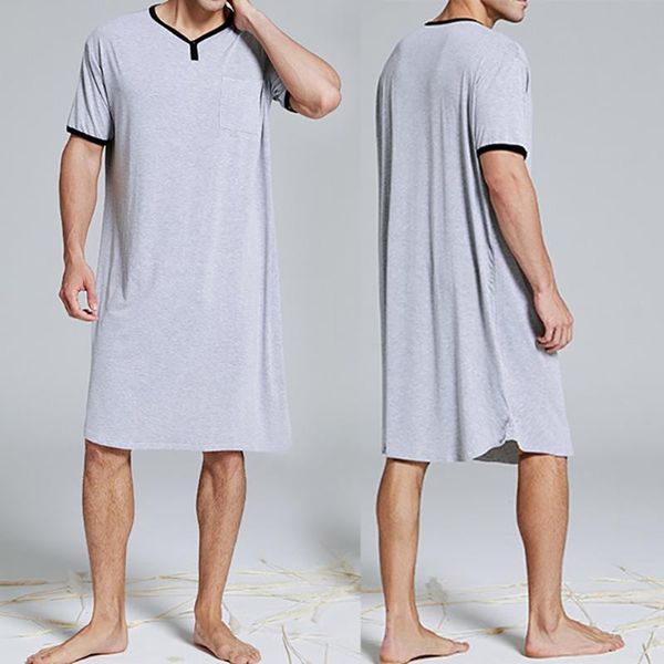 2020 summer men's casual loose short sleeve comfy nightshirt sleep robe t-shirt sleepwear cotton blends, Black;brown
2020 summer men's casual loose short sleeve comfy nightshirt sleep robe t-shirt sleepwear cotton blends, Black;brown