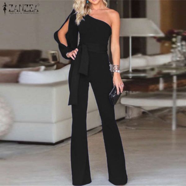 2020 zanzea women summer rompers casual office lady off shoulder jumpsuits solid high wasit playsuits long flare pants overalls, Black;white
2020 zanzea women summer rompers casual office lady off shoulder jumpsuits solid high wasit playsuits long flare pants overalls, Black;white