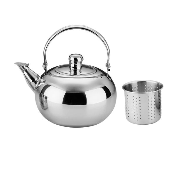 1.6l stainless steel tea pot coffee lightweight removable infuser kettle 
1.6l stainless steel tea pot coffee lightweight removable infuser kettle