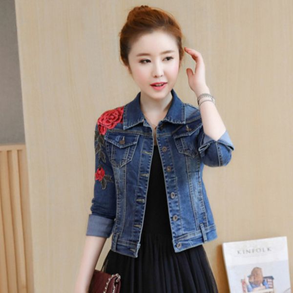 2019 new autumn winter fashion embroidery women denim jacket floral long sleeve female jeans coat casual skinny girls jackets, Black;brown
2019 new autumn winter fashion embroidery women denim jacket floral long sleeve female jeans coat casual skinny girls jackets, Black;brown