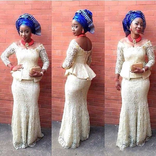 2020 lace evening dress mermaid nigeria style fashion formal wear sweep train off the shoulder african prom dresses plus size, White;black
2020 lace evening dress mermaid nigeria style fashion formal wear sweep train off the shoulder african prom dresses plus size, White;black