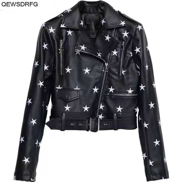 2019 new street fashion pu leather jacket womens star embroidery zipper pockets coat casual motorcycle jackets chaqueta muje, Black
2019 new street fashion pu leather jacket womens star embroidery zipper pockets coat casual motorcycle jackets chaqueta muje, Black