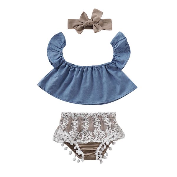 imcute cute baby girls romper short sleeve blouse tube high waist pom pom short pants, Blue
imcute cute baby girls romper short sleeve blouse tube high waist pom pom short pants, Blue