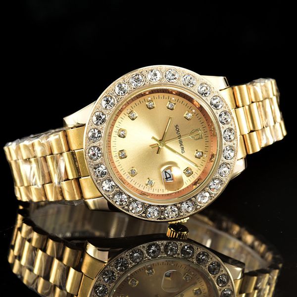 southberg gold watch men gmt rotatable bezel sapphire glass stainless steel band sport quartz wristwatch reloj relogio 44mm, Slivery;brown
southberg gold watch men gmt rotatable bezel sapphire glass stainless steel band sport quartz wristwatch reloj relogio 44mm, Slivery;brown