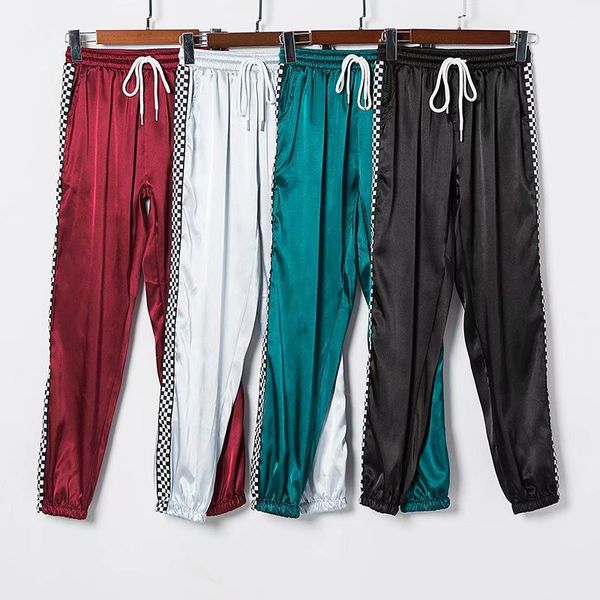 women's pants 2020 spring and summer new style europe and america drawstring athletic pants satin elastic waist casual tro, Black;blue
women's pants 2020 spring and summer new style europe and america drawstring athletic pants satin elastic waist casual tro, Black;blue