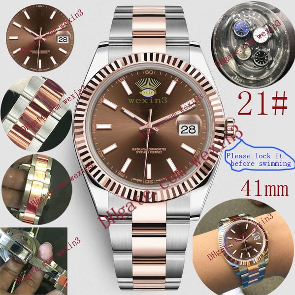 20 luxury watch datejust 41mm automatic 2813 oyster silver jubilee bracelet serrated border waterproof mens watches, Slivery;brown
20 luxury watch datejust 41mm automatic 2813 oyster silver jubilee bracelet serrated border waterproof mens watches, Slivery;brown