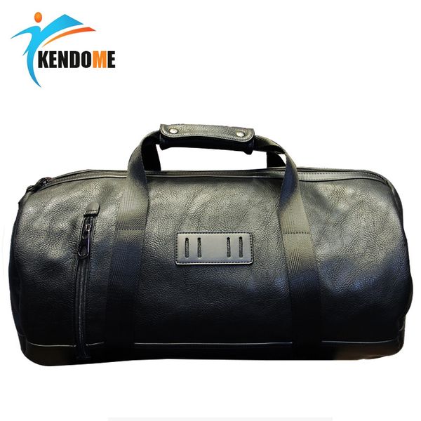 pu leather outdoor male female sports gym bag waterproof travel handbag fitness shoulder bags training yoga duffel bag