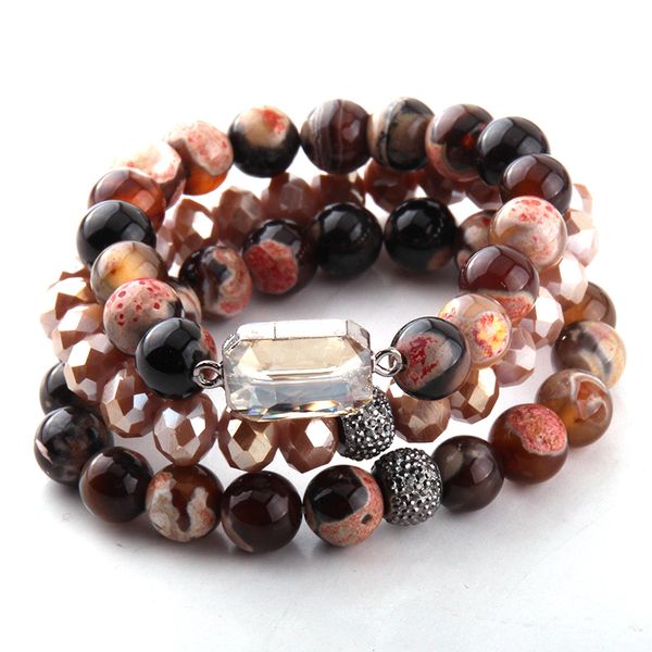 fashion beautiful 3pc set brown bracelet sets natural stone & glass crystal pave bracelets, Black
fashion beautiful 3pc set brown bracelet sets natural stone & glass crystal pave bracelets, Black