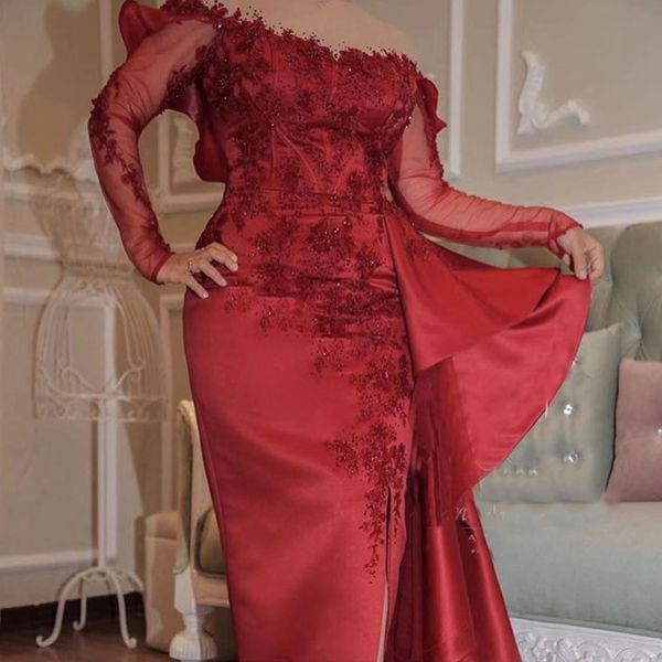 red prom dresses 2020 sheer crew neckline lace appliques beading sequins organza sheath long sleeve evening dresses, White;black
red prom dresses 2020 sheer crew neckline lace appliques beading sequins organza sheath long sleeve evening dresses, White;black