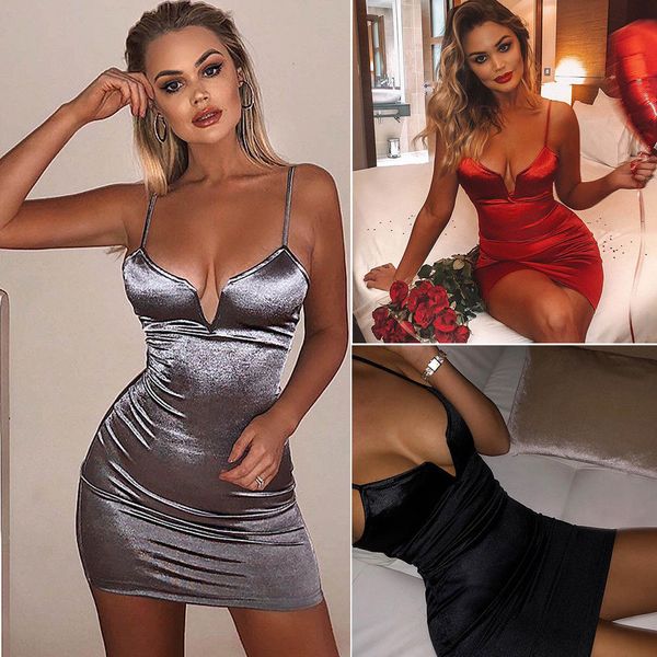 women summer sleeveless v-neck bodycon high slit dresses ladies solid club evening party mini dress, Black;gray
women summer sleeveless v-neck bodycon high slit dresses ladies solid club evening party mini dress, Black;gray