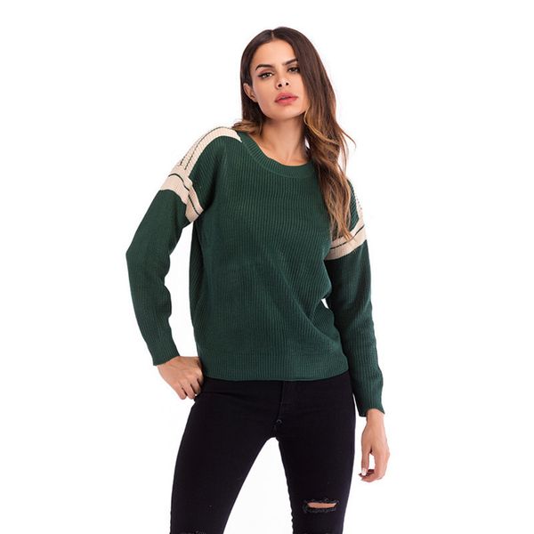 womens designer sweater color matching long sleeve sweater loose pullover round neck shirt women, White;black
womens designer sweater color matching long sleeve sweater loose pullover round neck shirt women, White;black