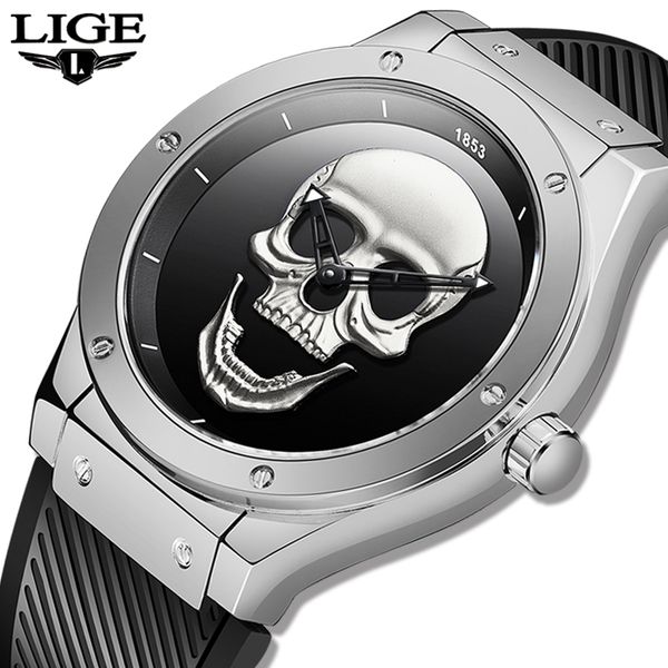 lige men fashion business quartz watch man 3d skull silicone strap waterproof sport watches mens wristwatch+box, Slivery;brown
lige men fashion business quartz watch man 3d skull silicone strap waterproof sport watches mens wristwatch+box, Slivery;brown