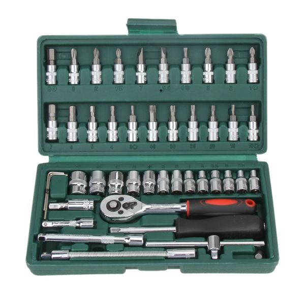 professional 46pcs spanner socket set 1/4 inch screwdriver ratchet wrench set kit car repair tools combination hand tool
professional 46pcs spanner socket set 1/4 inch screwdriver ratchet wrench set kit car repair tools combination hand tool