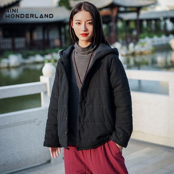 nini wonderland 2019 winter hooded cotton jacket coats women's thicken warm parkas coat female short outwear vintage clothes, Black
nini wonderland 2019 winter hooded cotton jacket coats women's thicken warm parkas coat female short outwear vintage clothes, Black