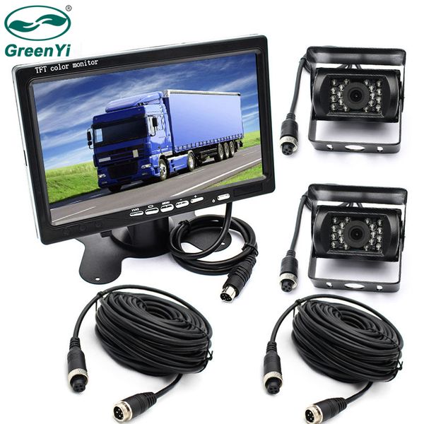 greenyi 7 inch truck monitor with 2 pcs 18 led ir night vision waterproof vehicle rear view camera for bus/trailer/pickups/rv car
greenyi 7 inch truck monitor with 2 pcs 18 led ir night vision waterproof vehicle rear view camera for bus/trailer/pickups/rv car