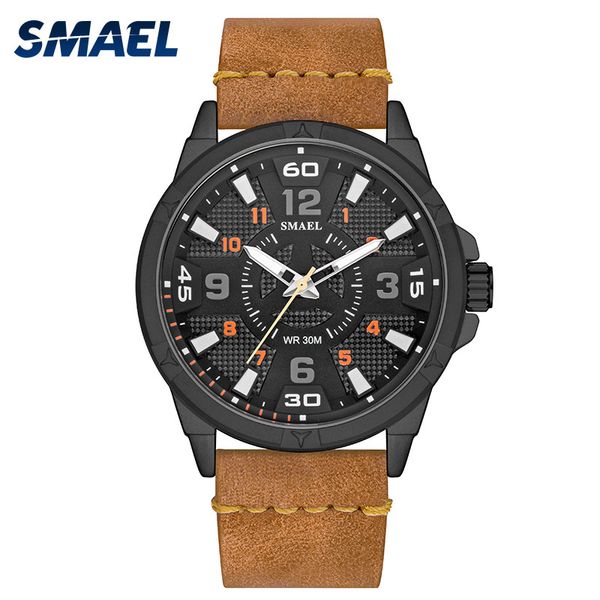 smael men's casual watch relojes hombre 2019 brand sl-9102 watch men simple quartz watches with leather relogio masculino, Slivery;brown
smael men's casual watch relojes hombre 2019 brand sl-9102 watch men simple quartz watches with leather relogio masculino, Slivery;brown