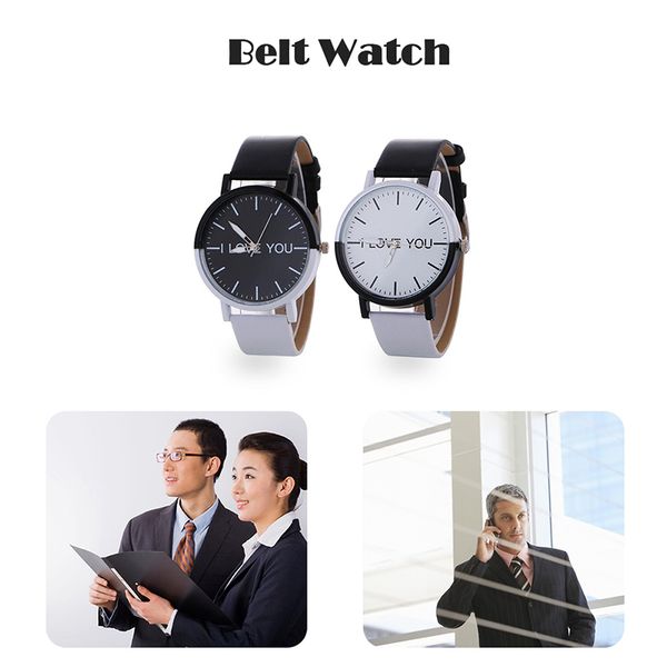 luxury i love you lovers modern masculino fashion black wristwatches fashion black white pu leather watch, Slivery;brown
luxury i love you lovers modern masculino fashion black wristwatches fashion black white pu leather watch, Slivery;brown