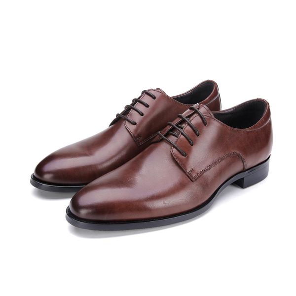 fashion black / brown tan derby business shoes genuine leather dress shoes mens wedding