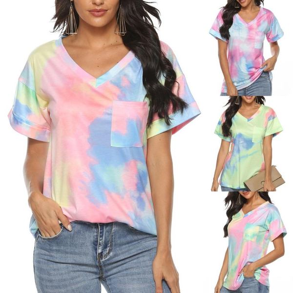 fashion tshirts women 2020 summer tee casual tie dye print v-neck short sleeves t-shirt female mujer, White
fashion tshirts women 2020 summer tee casual tie dye print v-neck short sleeves t-shirt female mujer, White
