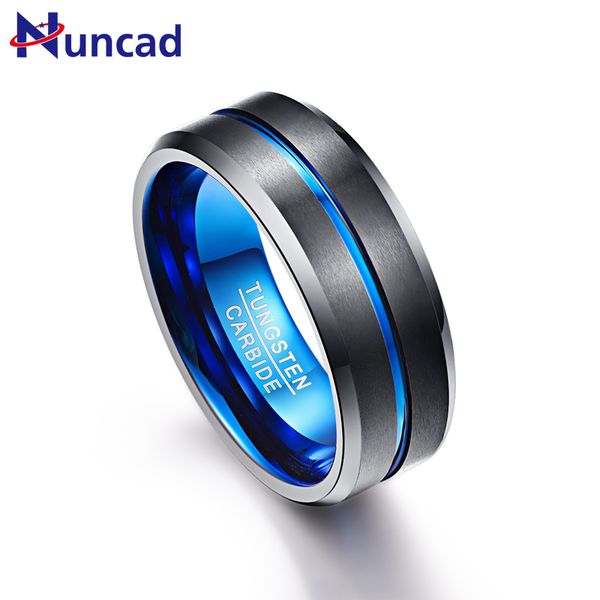 nuncad men's 8mm tungsten carbide ring blue & black matte finish beveled edge wedding band size 4 to 17 cx200608, Slivery;golden
nuncad men's 8mm tungsten carbide ring blue & black matte finish beveled edge wedding band size 4 to 17 cx200608, Slivery;golden
