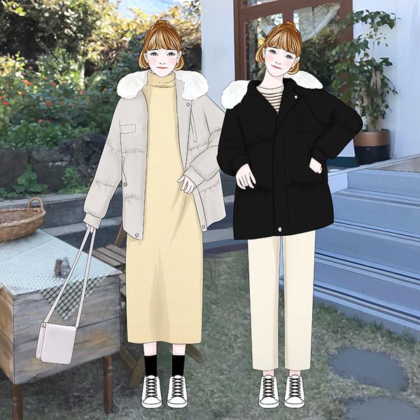 long section of thick fur collar coat hooded bread service 2019 new fashion women's clothing, Black
long section of thick fur collar coat hooded bread service 2019 new fashion women's clothing, Black