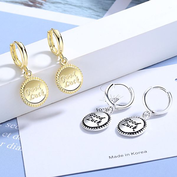 jyouhf vintage silver gold round letter "good luck" drop earrings for women jewelry earings pendientes brincos bijoux femme 2020
jyouhf vintage silver gold round letter "good luck" drop earrings for women jewelry earings pendientes brincos bijoux femme 2020