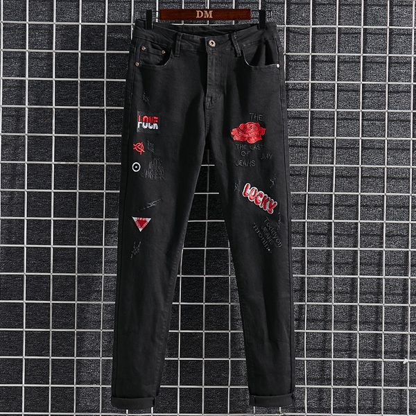 мода вышивка hole джинсы мужские черные штаны рваные письмо rose patch hip hop streetwear slim fit повседневные брюки мужской марка, Blue
мода вышивка hole джинсы мужские черные штаны рваные письмо rose patch hip hop streetwear slim fit повседневные брюки мужской марка, Blue