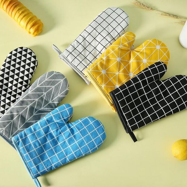 

microwave oven gloves insulation oven cotton and linen baking gloves mitts non-slip kitchen bbq cooking gloves bakeware tool tc190520 50pcs