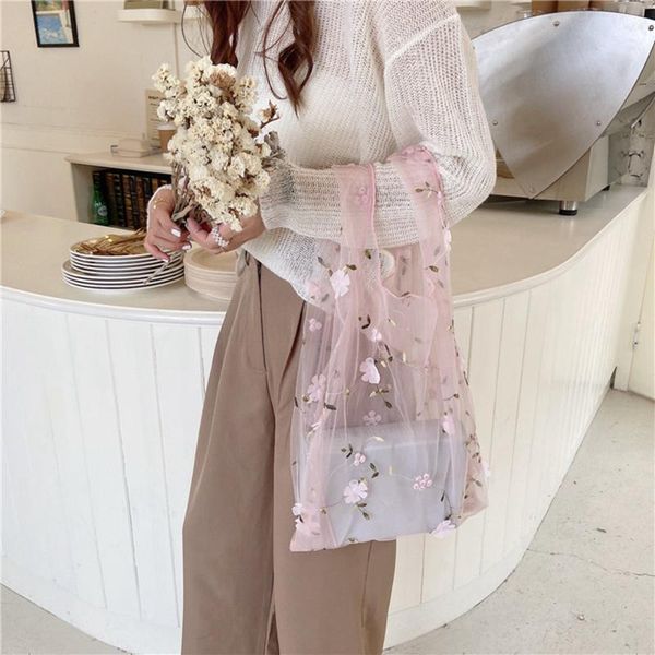 new fashion flower embroidery hand bag women girls organza casual shopping tote mesh transparent bags ladies handbags
new fashion flower embroidery hand bag women girls organza casual shopping tote mesh transparent bags ladies handbags