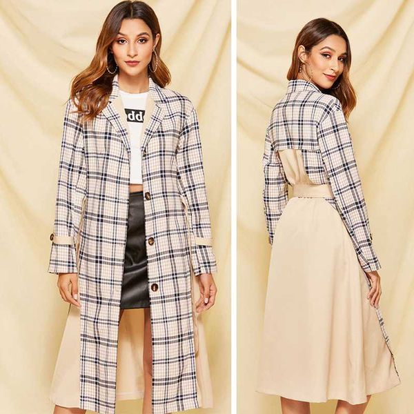 women's trench coats fashion spring women slim plaid windbreaker coat long sleeve bow belt ladies casual office work elegant autumn jac, Tan;black
women's trench coats fashion spring women slim plaid windbreaker coat long sleeve bow belt ladies casual office work elegant autumn jac, Tan;black