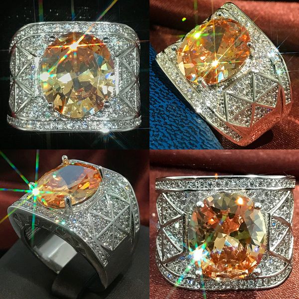 man zircon copper plating white jewelry ornaments purple wedding rose gold ring crystals crystal rings, Silver