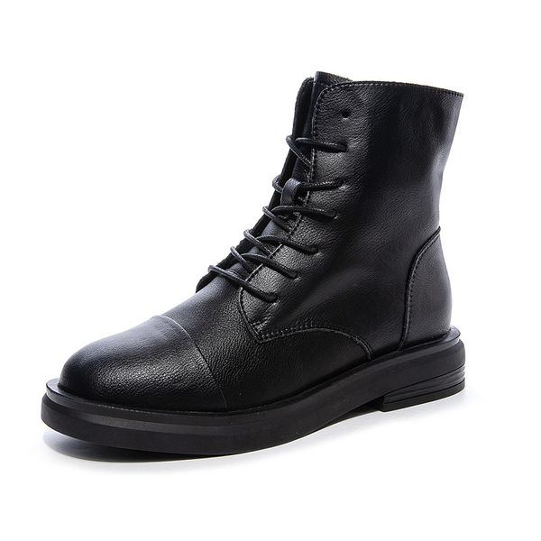 winter leather boots women's british style plus velvet warm comfortable soft bottom casual short tube motorcycle boots, Black
winter leather boots women's british style plus velvet warm comfortable soft bottom casual short tube motorcycle boots, Black