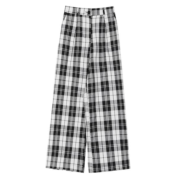 plaid wide leg pants women summer korean loose high waist straight trouser office lady elegant chic casual pants, Black;white
plaid wide leg pants women summer korean loose high waist straight trouser office lady elegant chic casual pants, Black;white