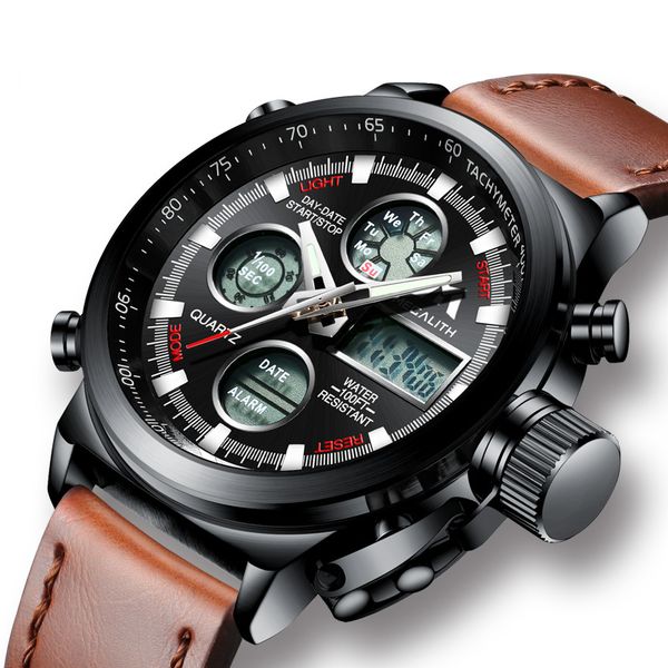 megalith fashion led digital watch men brown genuine leather sport quartz watch waterproof multifunction wristwatch, Slivery;brown
megalith fashion led digital watch men brown genuine leather sport quartz watch waterproof multifunction wristwatch, Slivery;brown