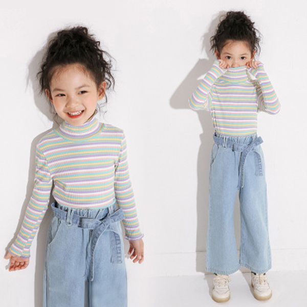 new autumn and winter clothes 2-7 years girls baby rainbow stripes bottoming shirt long-sleeved shirt cotton high-neck sweater, Black
new autumn and winter clothes 2-7 years girls baby rainbow stripes bottoming shirt long-sleeved shirt cotton high-neck sweater, Black