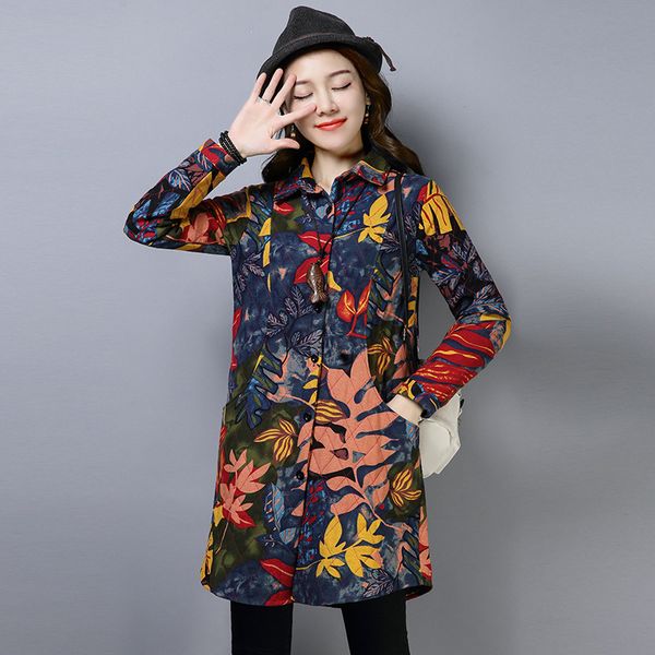 new style fashion early autumn-online celebrity cotton linen retro printing plus velvet shirt loose warm shu, Blue;black
new style fashion early autumn-online celebrity cotton linen retro printing plus velvet shirt loose warm shu, Blue;black